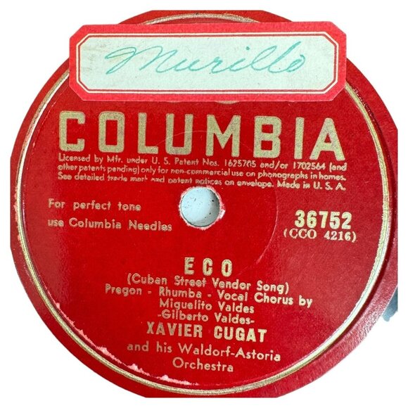 Xavier Cugat Prisionero Del Mar 10 Inch Shellac 78 RPM Columbia 36752 Vintage - Picture 4 of 4